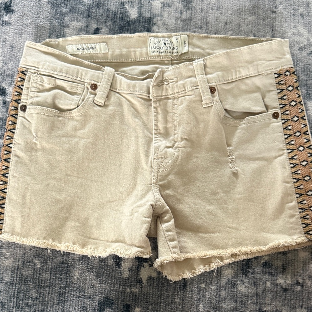 Lucky Brand Women's Cream Jean Shorts- Malibu Short size 4/27